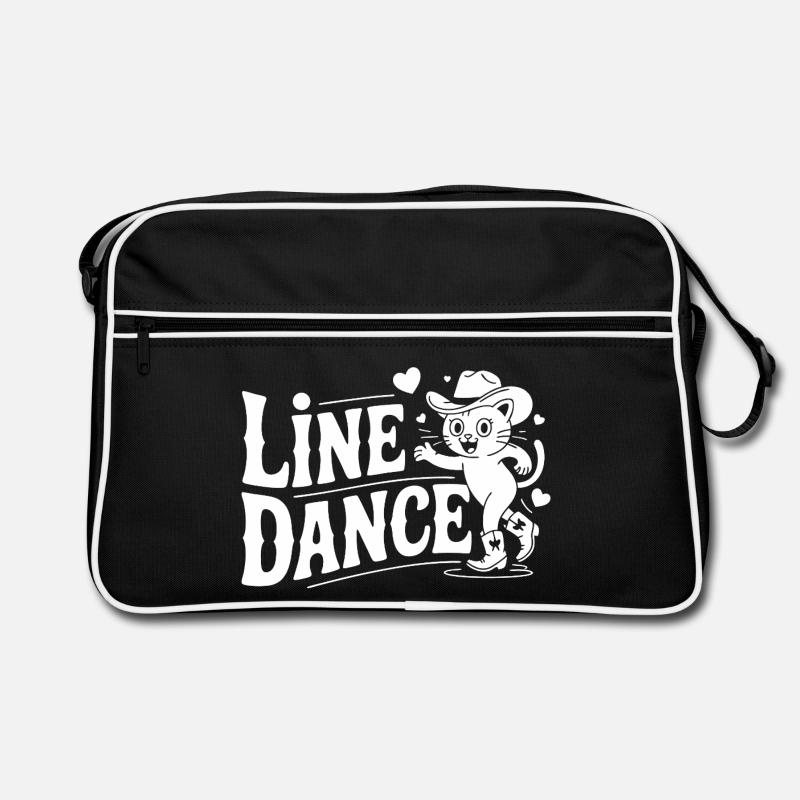 Line Dance Katze Silhouette Retro Tasche