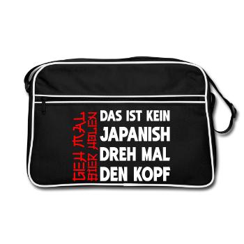 Geh Mal Bier Holen Lustiges Bier Trinkfreude - Retro Tasche - Schwarz/Weiß - Vorne