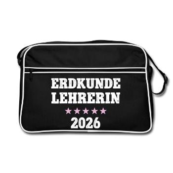 Geography Teacher 2026 Geography Teacher Geo School - Retro Bag - black/white - Front