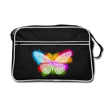 Zentangle Butterfly - Retro Bag - black/white - Front