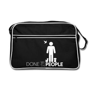 Fini avec les gens - Motif Fini avec les gens - Sac Retro - noir/blanc - Devant