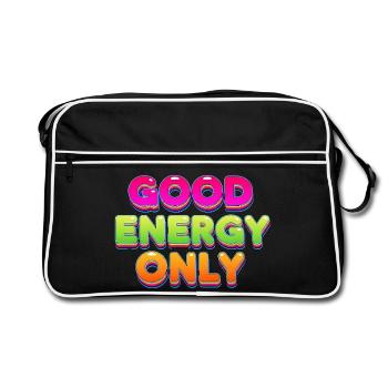 Bonne énergie, design rétro coloré et statement - Sac Retro - noir/blanc - Devant