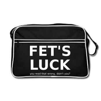 FET'S LUCK – You Read That Wrong Funny Meme Shirt - Retro Bag - black/white - Front