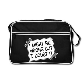 Je peux me tromper mais j’en doute. Drôle. Sarcastique. - Sac Retro - noir/blanc - Devant