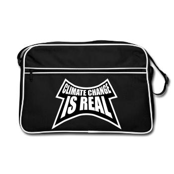 Le changement climatique est la véritable science du changement climatique - Sac Retro - noir/blanc - Devant