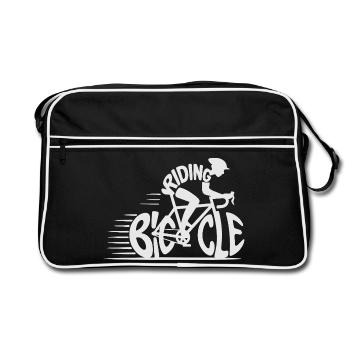 Fahrrad-Bewegungskunst - Retro Tasche - Schwarz/Weiß - Vorne