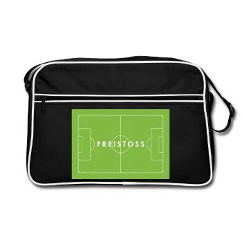 FREISTOSS - Fußball Statement - Retro Tasche - Schwarz/Weiß - Vorne