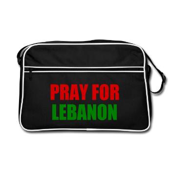 Pray for lebanon - Sac Retro - noir/blanc - Devant