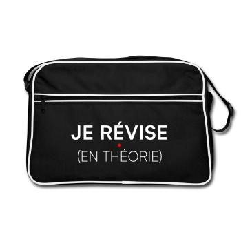 Je révise en théorie humour étudiant - Sac Retro - noir/blanc - Devant