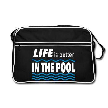 swimming pool - Retro Bag - black/white - Front