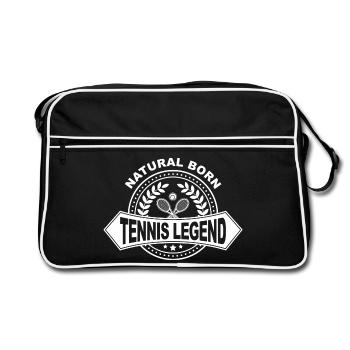 Natural Born Tennis Legend - dicton drôle - Sac Retro - noir/blanc - Devant