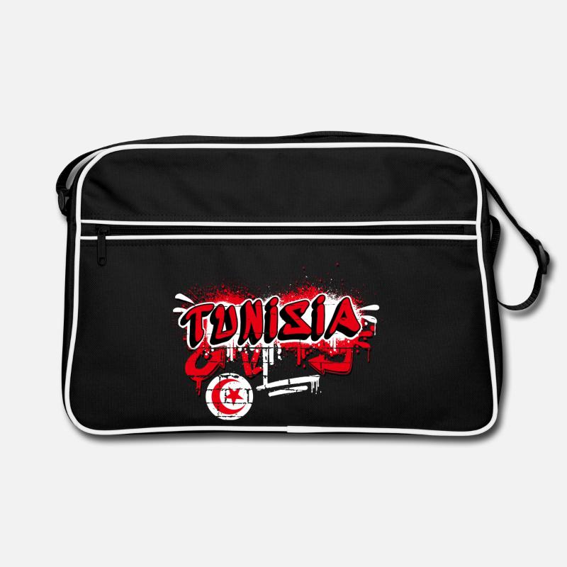Design du drapeau graffiti de la Tunisie - Sac Retro - noir/blanc