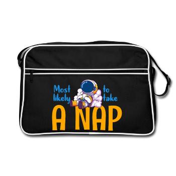Am ehesten ein Nickerchen machen - Retro Tasche - Schwarz/Weiß - Vorne