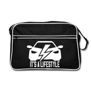 It's A Lifestyle Supercharge - Electric Car Fans - Retro Bag - black/white - Front