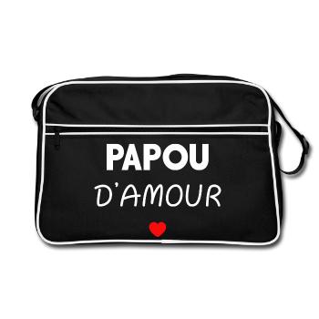 PAPOU D'AMOUR - Sac Retro - noir/blanc - Devant