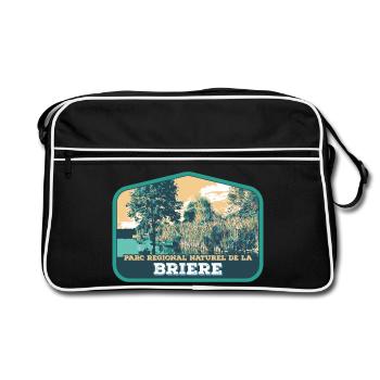 Brière Landscape Badge: Authentische Natur - Retro Tasche - Schwarz/Weiß - Vorne