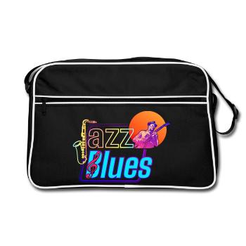 Musique Jazz et Blues | Ressentez la musique - Sac Retro - noir/blanc - Devant