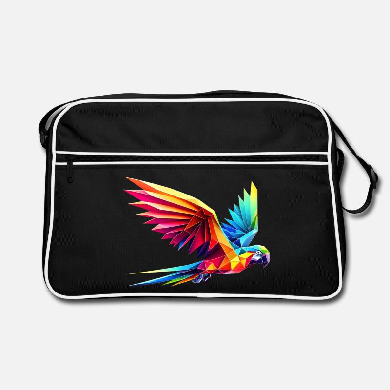 3D geometrischer mehrfarbiger Origami-Papagei Retro Tasche