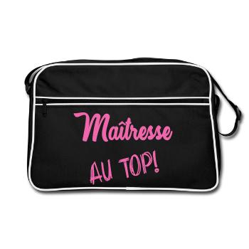 GELIEBTE. VIELEN DANK. DANKE, HERRIN - Retro Tasche - Schwarz/Weiß - Vorne