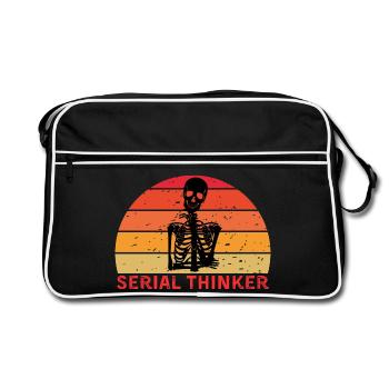 Serial Thinker Skeleton Thinking Retro Sunset - Retro Bag - black/white - Front
