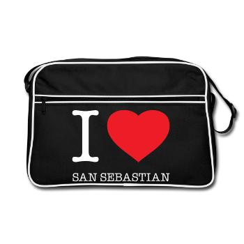 J’AIME SAN SEBASTIAN Espagne Espagnol - Sac Retro - noir/blanc - Devant