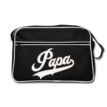 Classic Papa Script - Retro Bag - black/white - Front