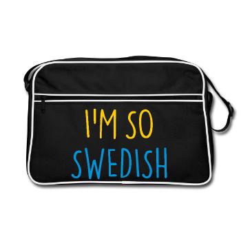 JE SUIS TELLEMENT SUÉDOIS SUÈDE Schweden - Sac Retro - noir/blanc - Devant