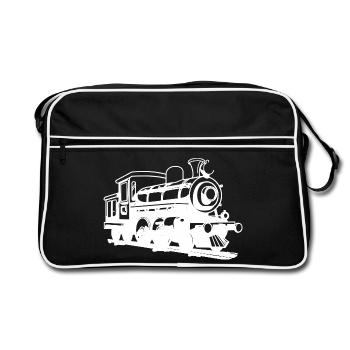 Locomotive Drawing - Retro Bag - black/white - Front