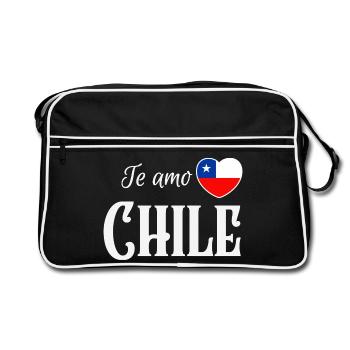 J’aime le Chili, fierté chilienne - Sac Retro - noir/blanc - Devant