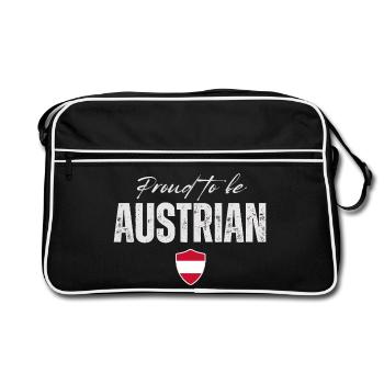 Proud Austrian, Made in Austria - Retro Tasche - Schwarz/Weiß - Vorne