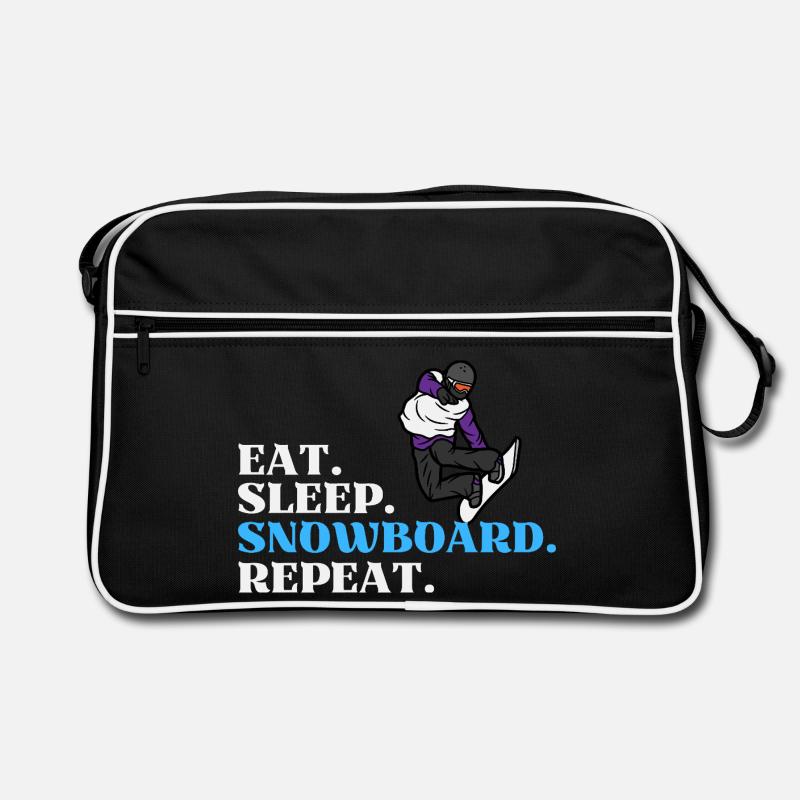 Eat Sleep Snowboard Repeat Retro Tasche