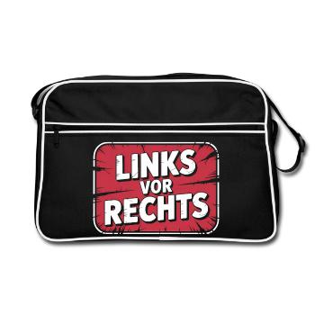 Gauche avant droite - Alerta Antifascista - Sac Retro - noir/blanc - Devant