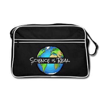 Science is Real | Globe - Retro Bag - black/white - Front