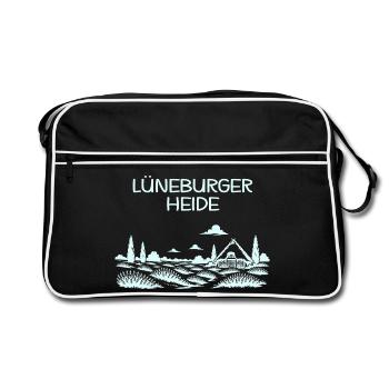 Lüneburger Heide - Retro Tasche - Schwarz/Weiß - Vorne