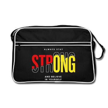 Stay Strong Typo with Confidence - Retro Bag - black/white - Front