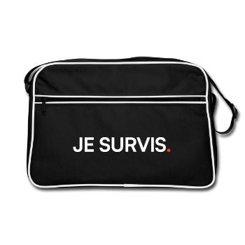 Je survis humour attitude moderne - Sac Retro - noir/blanc - Devant