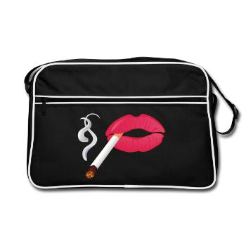 fumeur à la chaîne - Sac Retro - noir/blanc - Devant