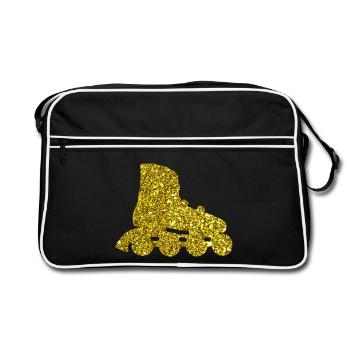 Gold Inline Skate - Retro Tasche - Schwarz/Weiß - Vorne