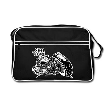 0894 CHEVAL D'ACIER - Sac Retro - noir/blanc - Devant