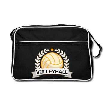 Volleyball Victory Badge - Retro Bag - black/white - Front