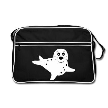 phoque phoque blanc phoques phoques animaux - Sac Retro - noir/blanc - Devant
