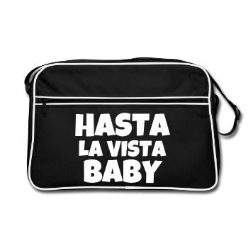 hasta la vista baby, film, cinéma - Sac Retro - noir/blanc - Devant