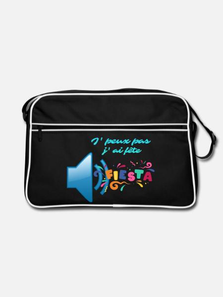 J' peux pas j'ai fete - Sac Retro - noir/blanc - Devant