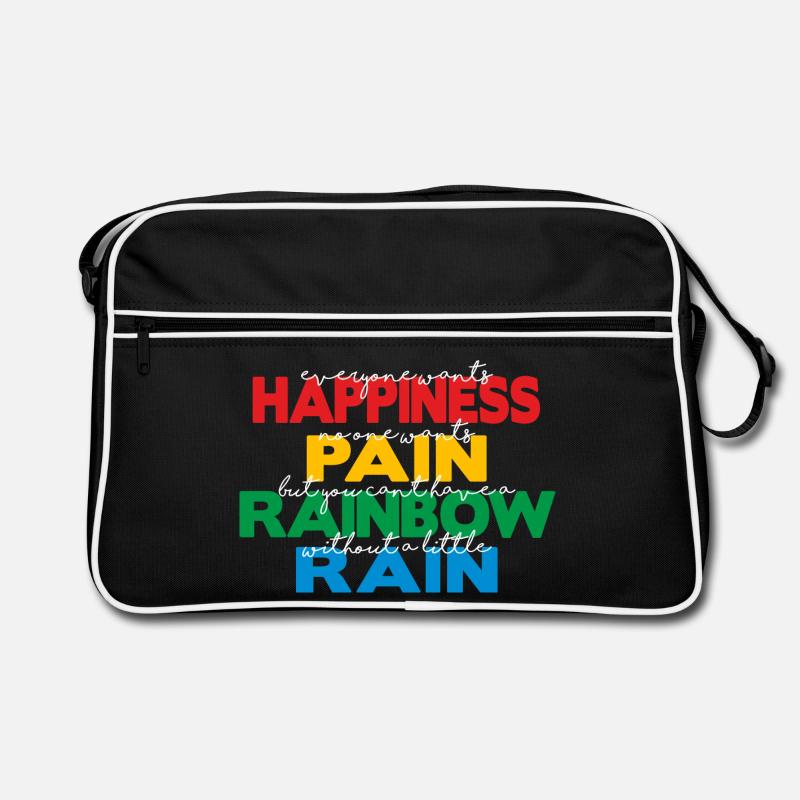 Glück (dunkel) Retro Tasche