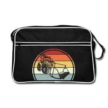 Bagger - Retro Tasche - Schwarz/Weiß - Vorne