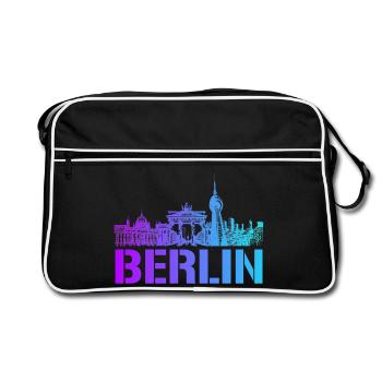 Berlin skyline with Berlin landmark - Retro Bag - black/white - Front