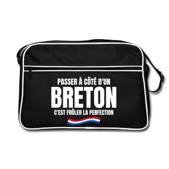Bretagne, Bretagne humour, je suis Breton - Sac Retro - noir/blanc - Devant