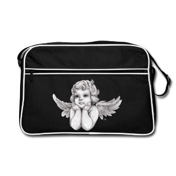 Petit ange chérubin rêveur - Sac Retro - noir/blanc - Devant