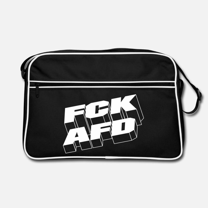 FCKAFD - Retro Tasche - Schwarz/Weiß