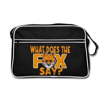 What does the Fox say - Retro Tasche - Schwarz/Weiß - Vorne